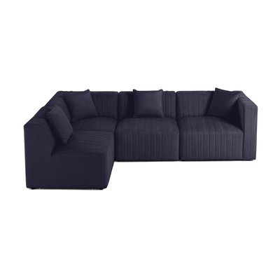 Canapé d'Angle gauche en Velours 5 places - NOVA LISA DESIGN
