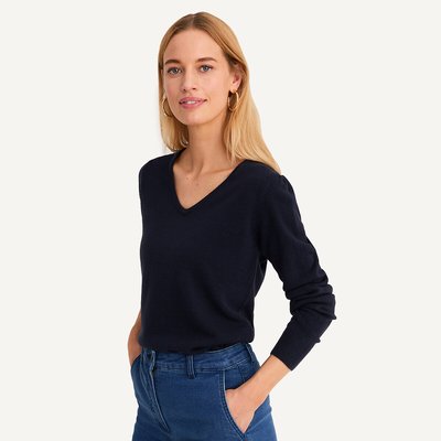 Fine Soft Knit Jumper with V-Neck ANNE WEYBURN