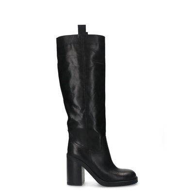 Bottes hautes en cuir avec talon cubain SACHA