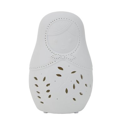 Kids Russian Doll White Ceramic Night Light SO'HOME