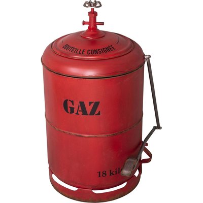 Poubelle en fer rouge  Bouteille de gaz ANTIC LINE CRÉATIONS