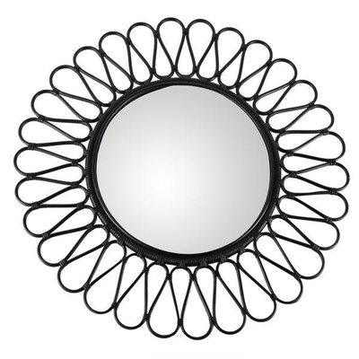 Miroir rond en rotin noir Hawai ZAGO