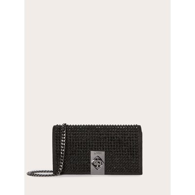 Sac portefeuille en tissu enduit avec logo DOUBLE LOVE avec cristaux ton sur ton MOTIVI