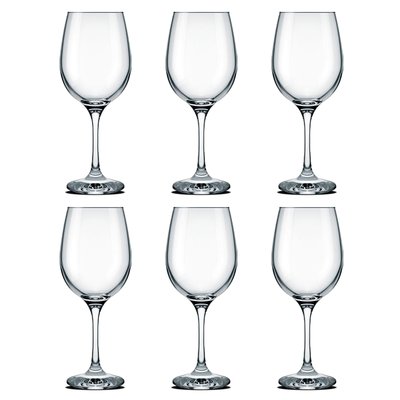 Set de 6 verres à eau sur pieds en verre transparent 38.5cl WADIGA