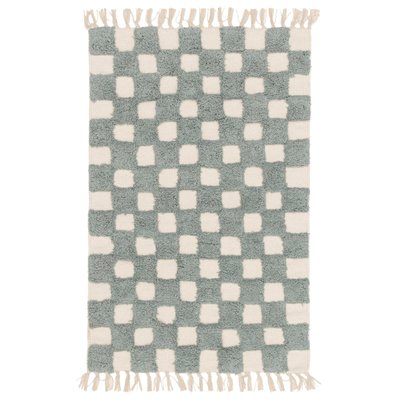 Tapis enfant à carreaux 100% coton MAEL AFK LIVING