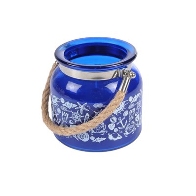 Bougie brise marine en verre anse corde DOUCEUR D'INTÉRIEUR