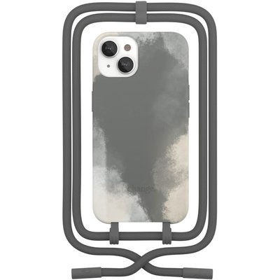 Coque avec cordon iPhone 13 mini Tour de cou gris foncé WOODCESSORIES