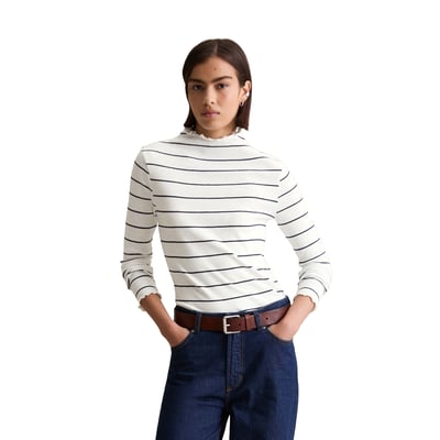 T-shirt long à côtes slim en jersey stretch en coton organique MARC O’POLO DENIM