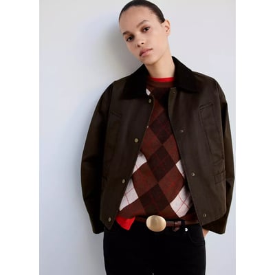Veste à col en velours côtelé et poches MANGO