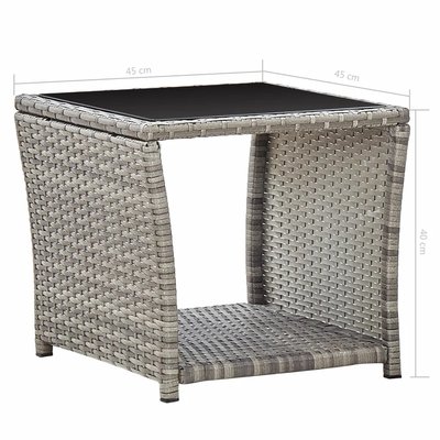 Table basse de jardin avec plateau en verre HOME MAISON