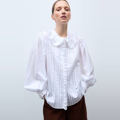 Chemise manches longues unie en coton BIO GOTS MONOPRIX