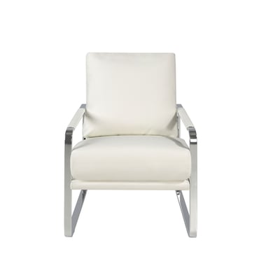 Fauteuil en similicuir blanc cassé ANGEL CERDA