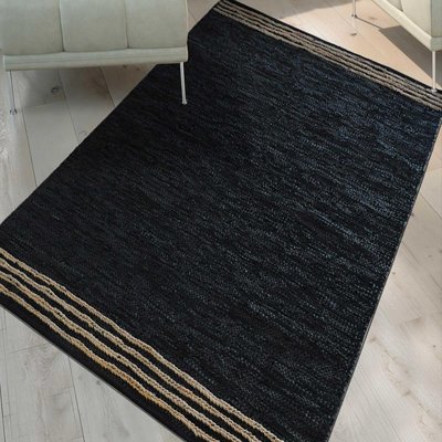 Tapis kilim fait main en cuir motif simple CUIRLINE UN AMOUR DE TAPIS