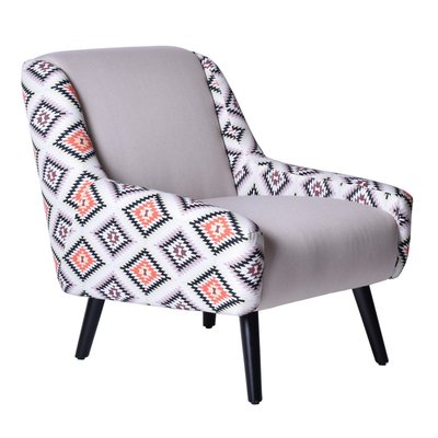 Fauteuil rétro en tissu bicolore - FLORIDE MATHI DESIGN