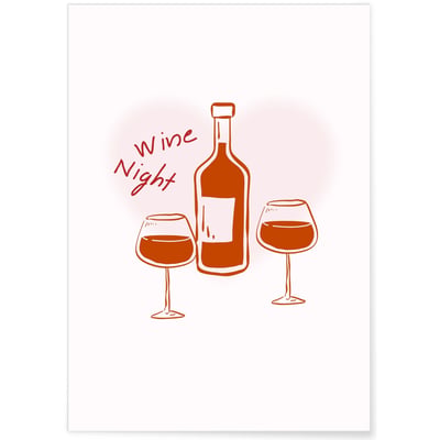 Affiche Soirée vin dessin L'AFFICHERIE