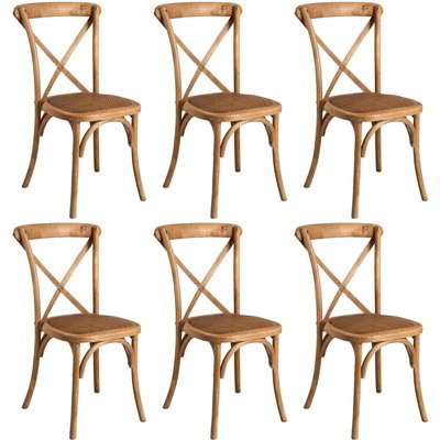 Chaise bistro en orme empilable Lot de 6 AUBRY GASPARD