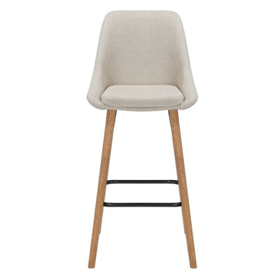 Chaise snack en tissu crème pied chêne ZAGO