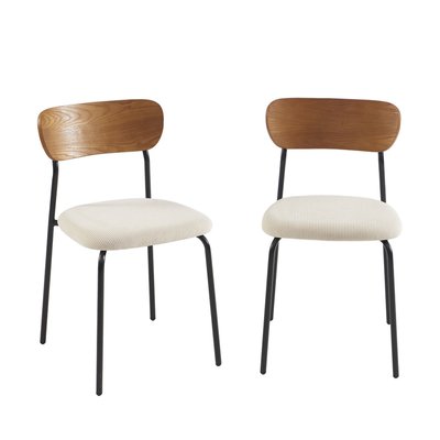 Lot de 2 chaises en velours côtelé et métal - Nalon DRAWER