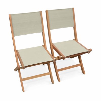 Chaise de jardin pliante bois d'eucalyptus (lot de 2) ALMERIA SWEEEK