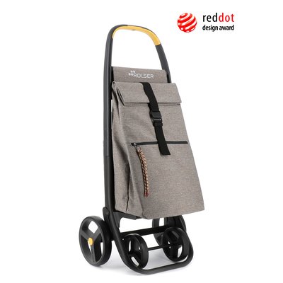 8 PLUS ECOPEP - Chariot de course Pliable - 4 roues - Beige - Sac isotherme isolant, structure solide et maniable, grande capacité ROLSER