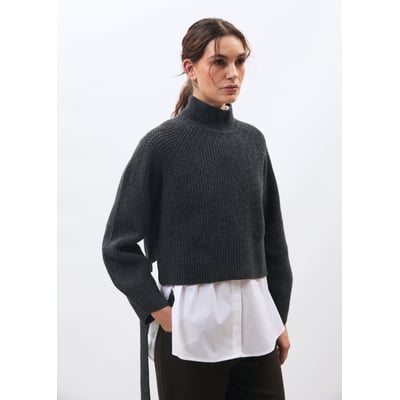 Pull en maille côtelée en laine HUMILITY