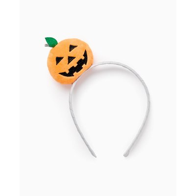 Bandeau pour cheveux avec des paillettes et une citrouille en 3D HALLOWEEN ZIPPY