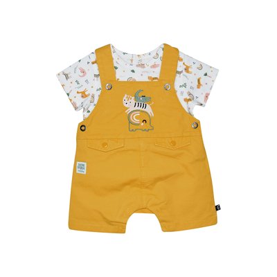 Tshirt salopette laurent twill court naissance SUCRE D'ORGE