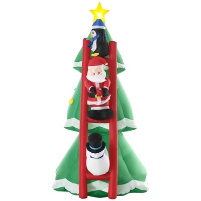 Décoration gonflable LED sapin de Noël décoré 2,47H m OUTSUNNY
