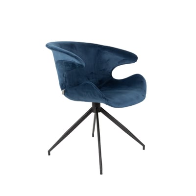Chaise en velours avec accoudoirs - MIA ZUIVER