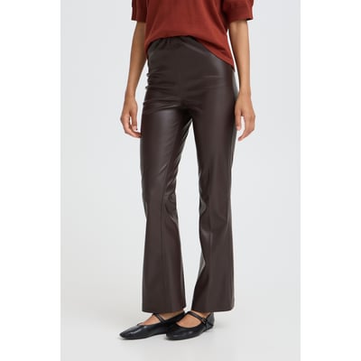 Pantalon enduite coupe droite, flare en bas B.YOUNG