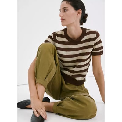 Pull-over crop à rayures MANGO
