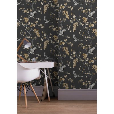 Papier peint foncé Oiseaux Grues ALEXA SUPERFRESCO EASY