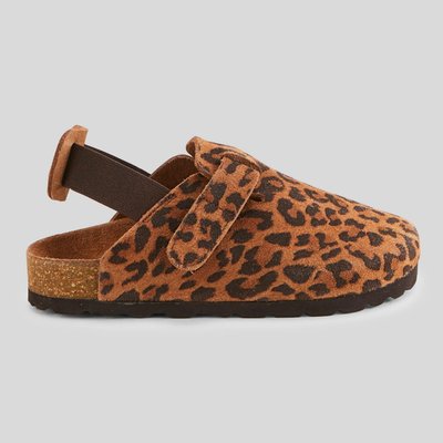 Sabots imprimé léopard en cuir MONOPRIX