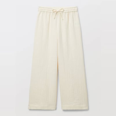 Pantalon taille élastiqué fluide large uni MONOPRIX