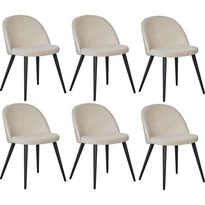 Chaise en velours avec pieds en acier Velvet Lot de 6 VENTURE HOME