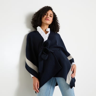 Poncho ouvert avec ceinture GRAIN DE MALICE