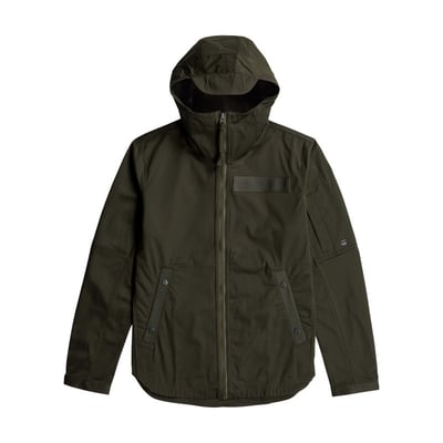 Blouson en coton biologique kaki uni avec une coupe droite et un col à capuche G-Star RAW