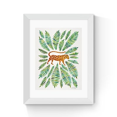 Green Leaves Jaguar by Cat Coquillette EAST END PRINTS