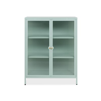Buffet 2 portes vitrées et étagères en métal L80 cm - MILTON CALICOSY