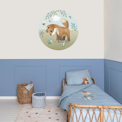 Papier peint rond pour enfant Petit renard et ses amis LITTLE DUTCH