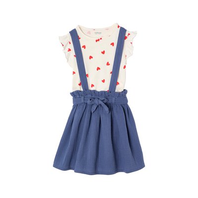 Ensemble t-shirt à volants + jupe en gaze de coton VERTBAUDET