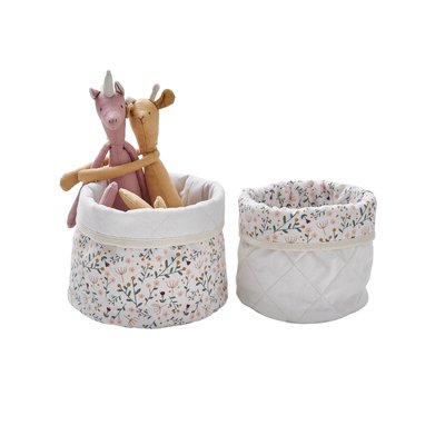 Lot de 2 paniers réversibles FLEURETTES VERTBAUDET