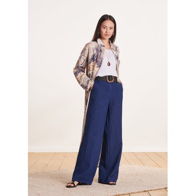 Pantalon droit en lin taille haute LA FEE MARABOUTEE
