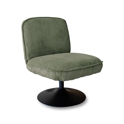 Fauteuil pivotant en velours côtelé, FUNKY NOW'S HOME