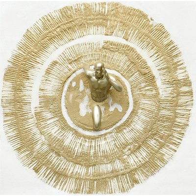 Tableau mural athlète doré traversant cercle  et RECOLLECTION