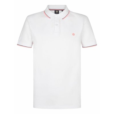 Einfarbiges, gerades Poloshirt mit kontrastierenden Kragenspitzen PETROL INDUSTRIES