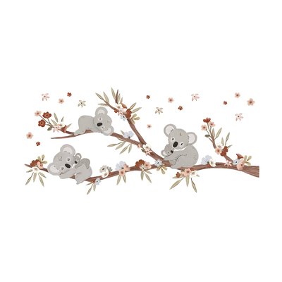 Grand sticker branche et famille koalas LILYDALE LILIPINSO