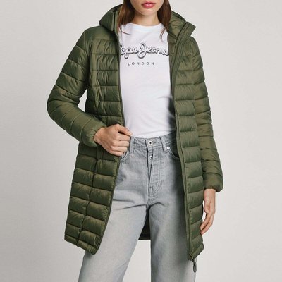 Doudoune légère longue, capuche amovible AMMY LONG PEPE JEANS