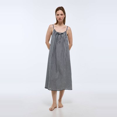 Chemise de nuit vichy en coton bio GOTS MONOPRIX