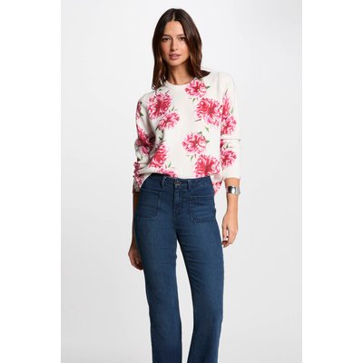 Pull col rond imprimé floral MORGAN